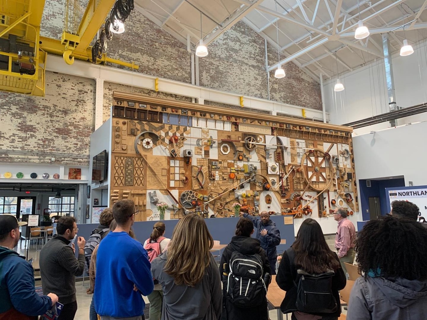 UB students touring the Northland Workforce Training Center in Buffalo.