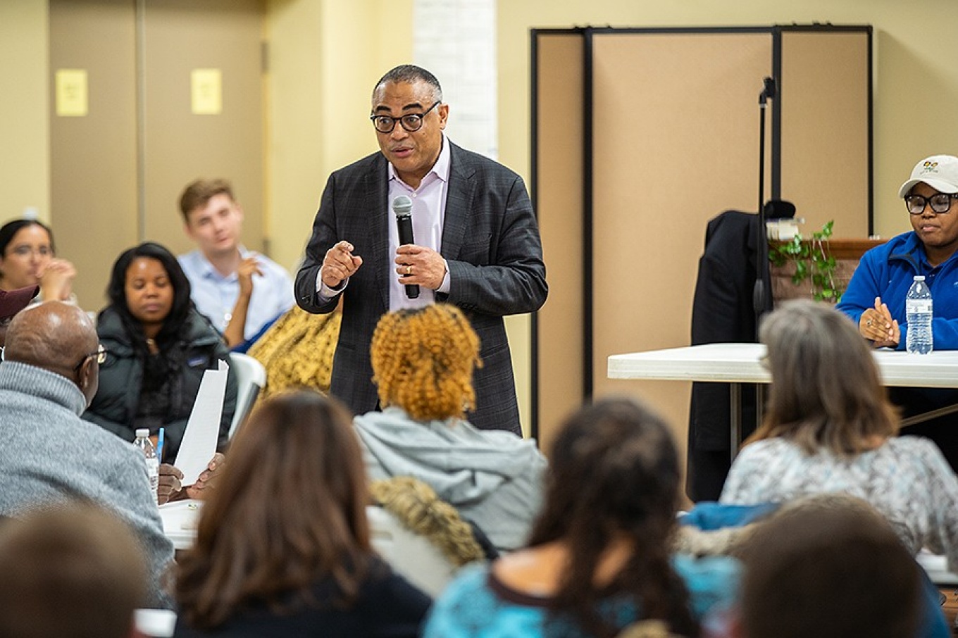 David A. Milling, MD, speaking during the Community Town Hall event. 