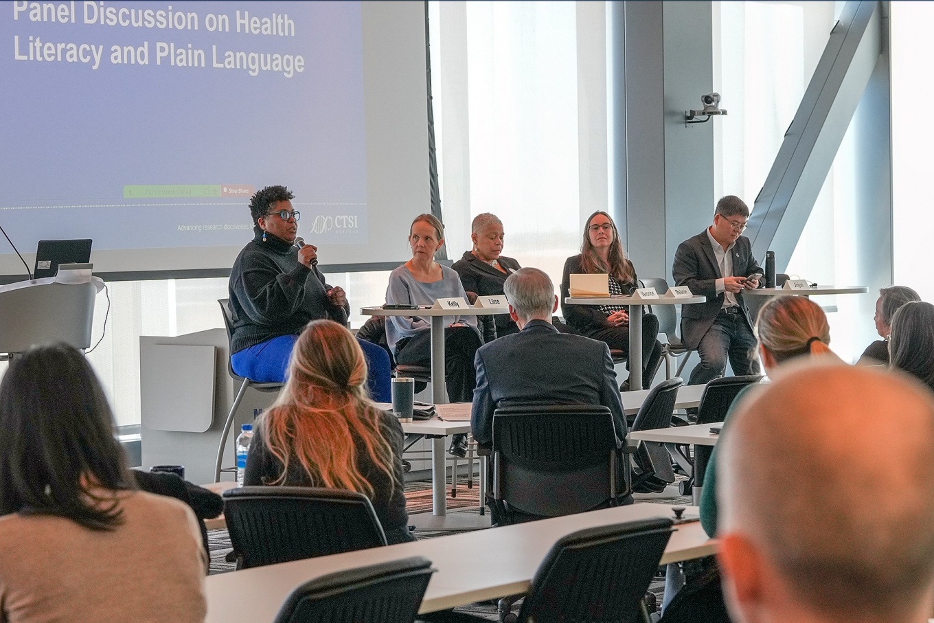 The panel at the CTSI Health Literacy forum. 