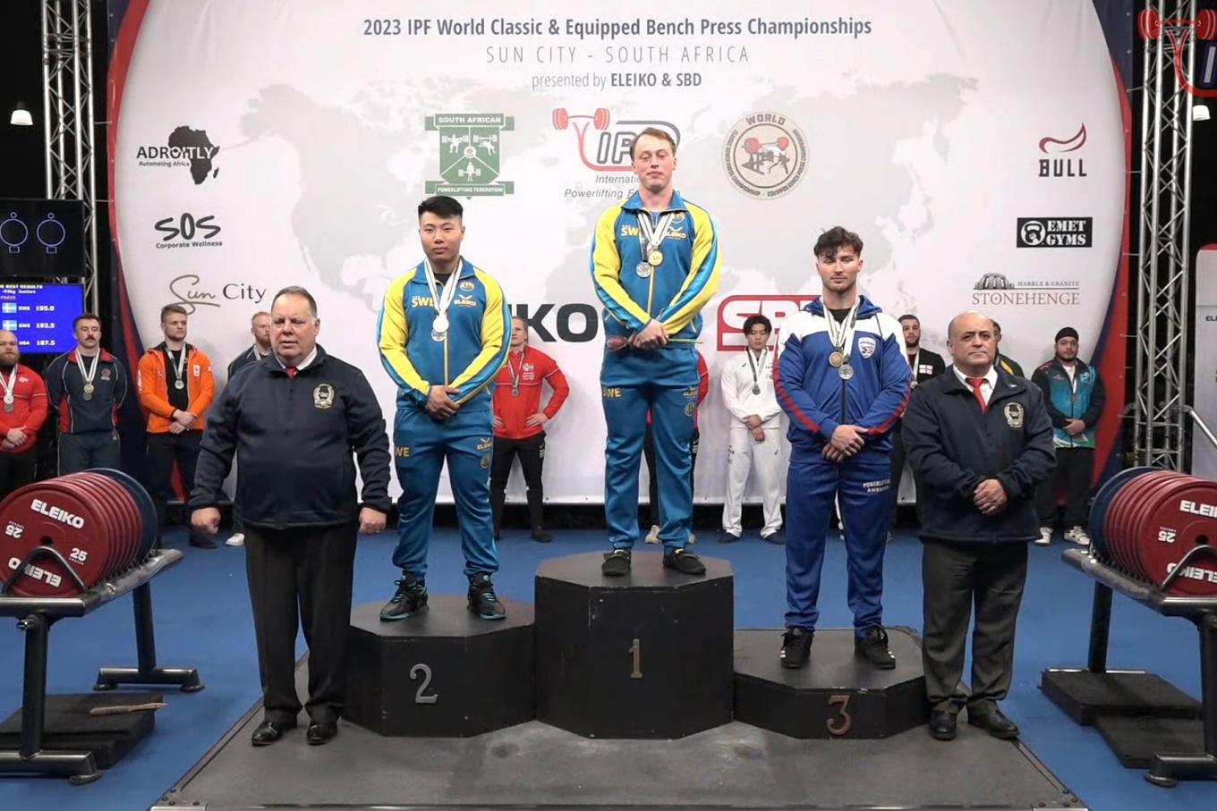 John Taylor on the podium, placing third at the Worlds competition. 