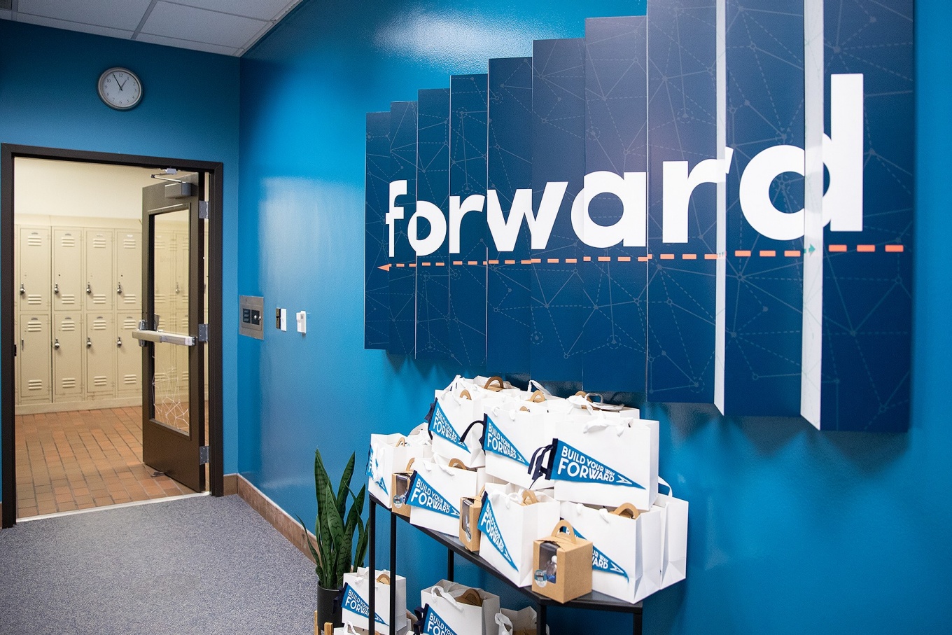 View of a wall decoration in the Career Design Center. 