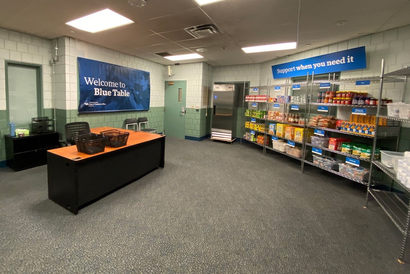 Blue Table food pantry. 