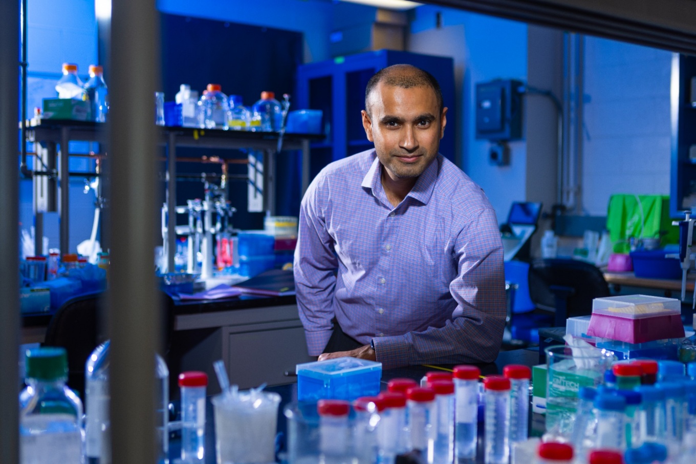 Priya R. Banerjee in the lab. 