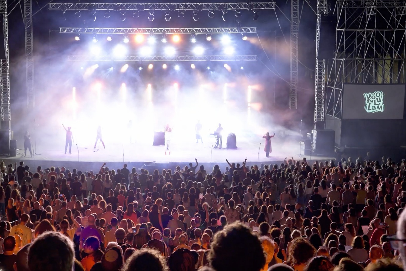 A large crowd at a live music performance.