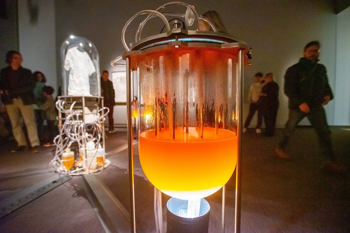The tanks designed and constructed by members of the machine shop for Paul Vanouse's exhibition. 