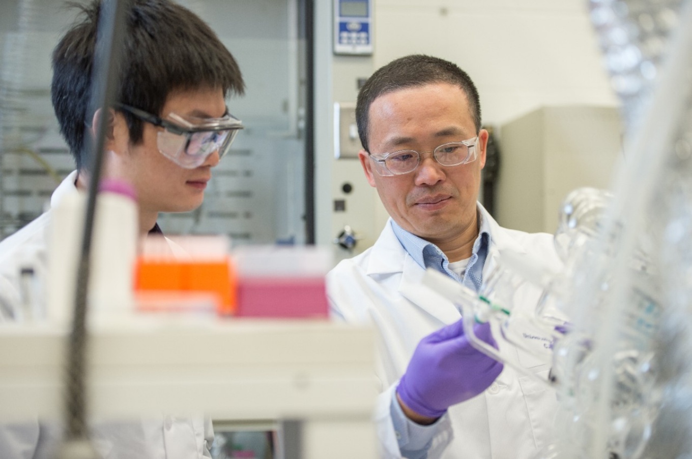 Haiqing Lin, right, is a co-principal investigator on the $1.5 million U.S. Department of Energy-funded project. 