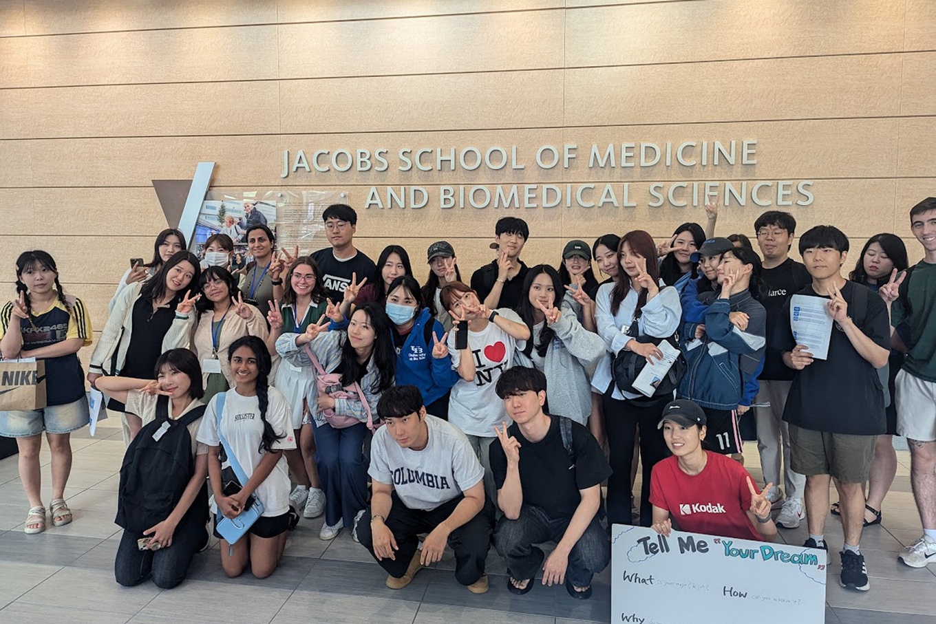 Group photo of Korean students at the Jacobs School. 