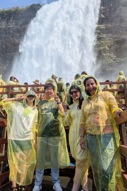Korean students visiting Niagara Falls. 