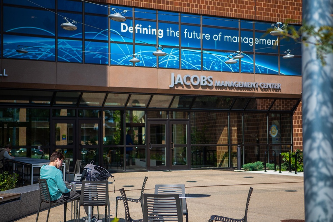 Exterior of Jacobs Management Center. 