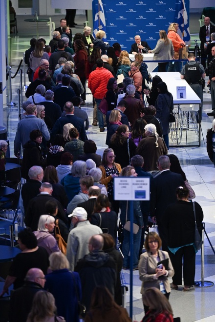 Zoom image: A near-sellout crowd waits to hear Jon Meacham. Photo: Nancy J. Parisi 