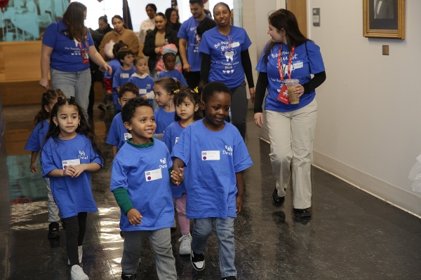 Zoom image: More than 100 children received free dental care and education during the School of Dental Medicine&rsquo;s annual Give Kids a Smile event on Feb 7. Photo: Cass McAllister 