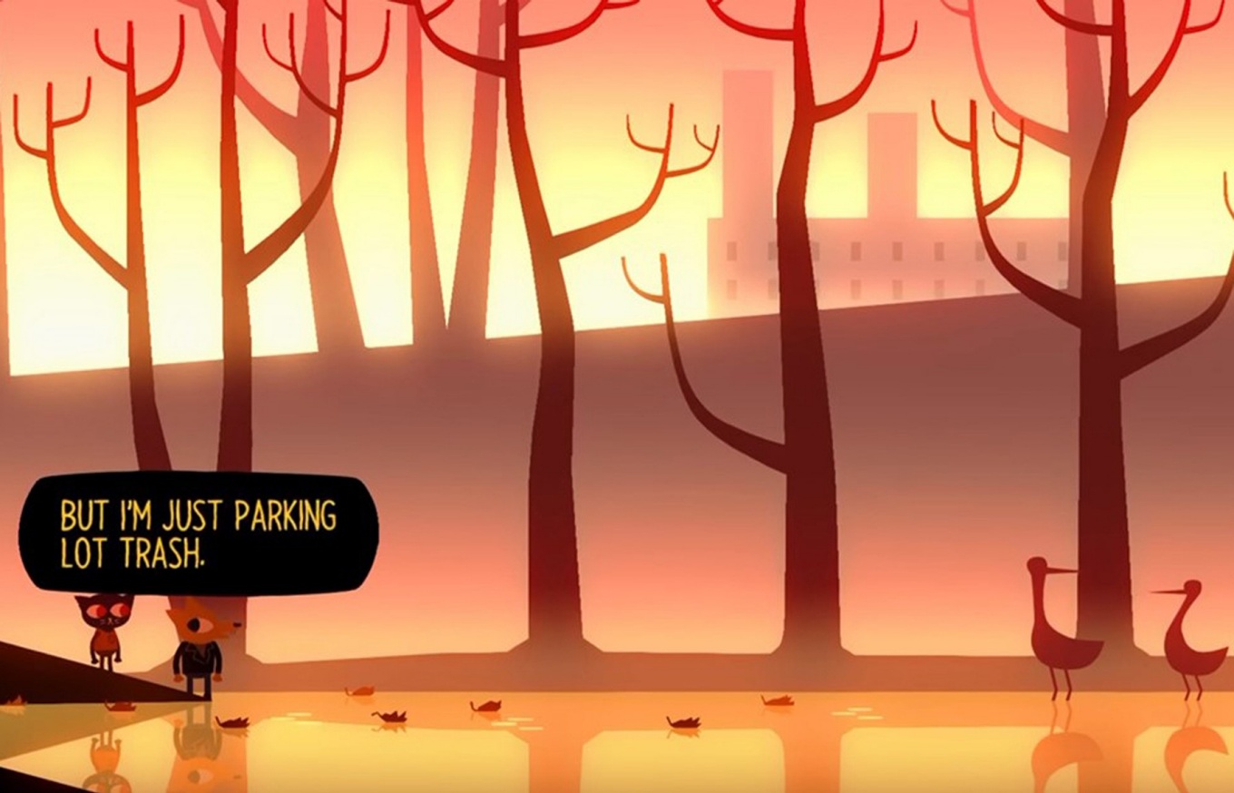 A scene from the “Night in the Woods" video game.